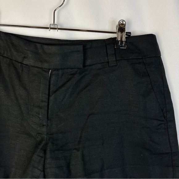 J. Crew Black Linen Blend Scallop Hem Shorts 4 - Picture 3 of 4